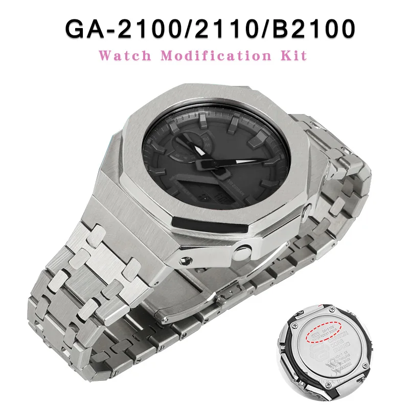 Generation Second Mod Kit Metal Case for GA2100 GA-2110 Stainless Steel DIY Bracelet Accessories Ga-2100 Refit Bezel