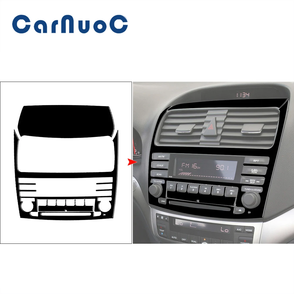 

Car Black Stickers Center Air Vent Console Button Panel Decoration Cover Trim For Honda Acura TSX 2003-2008 Interior Accessories