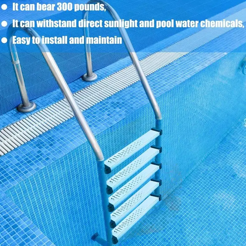 Pool Ladder Steps Stainless Steel Heavy Duty Replacement Pool Ladders Non-Slip Rung Parts For Outdoor Use Pedal Accessory