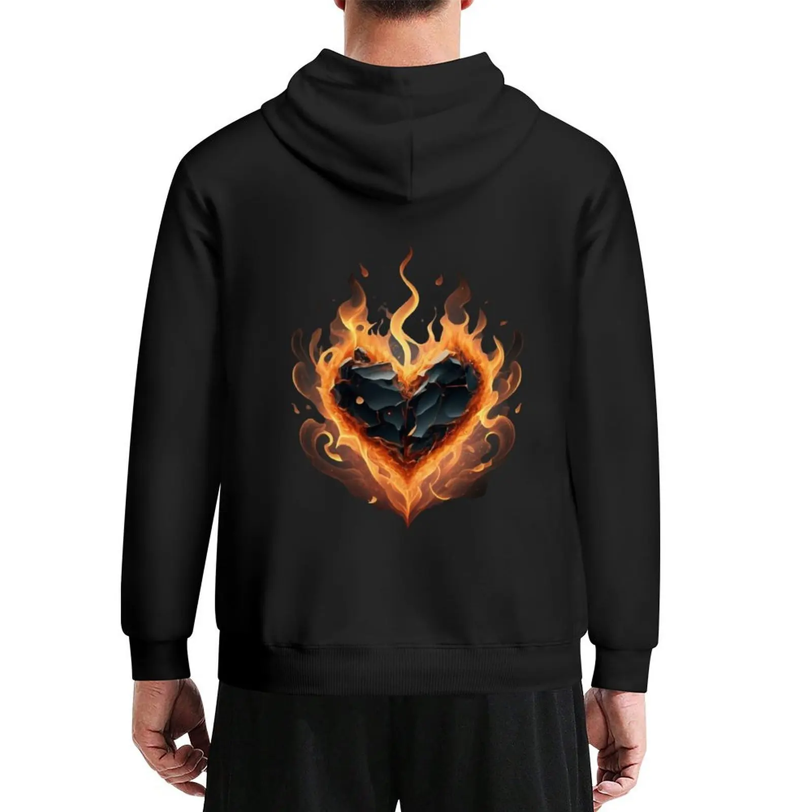 

Burning Heart Hoodie korean style clothes men's autumn clothes korean autumn clothes men's coat new hooded tee