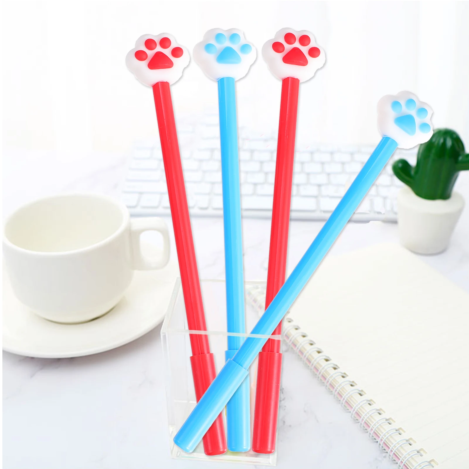 

16 PCS Cat Claw Pen Writing Gel Japanese and Korean Paw for Students Plastic Signature School Supplies Office