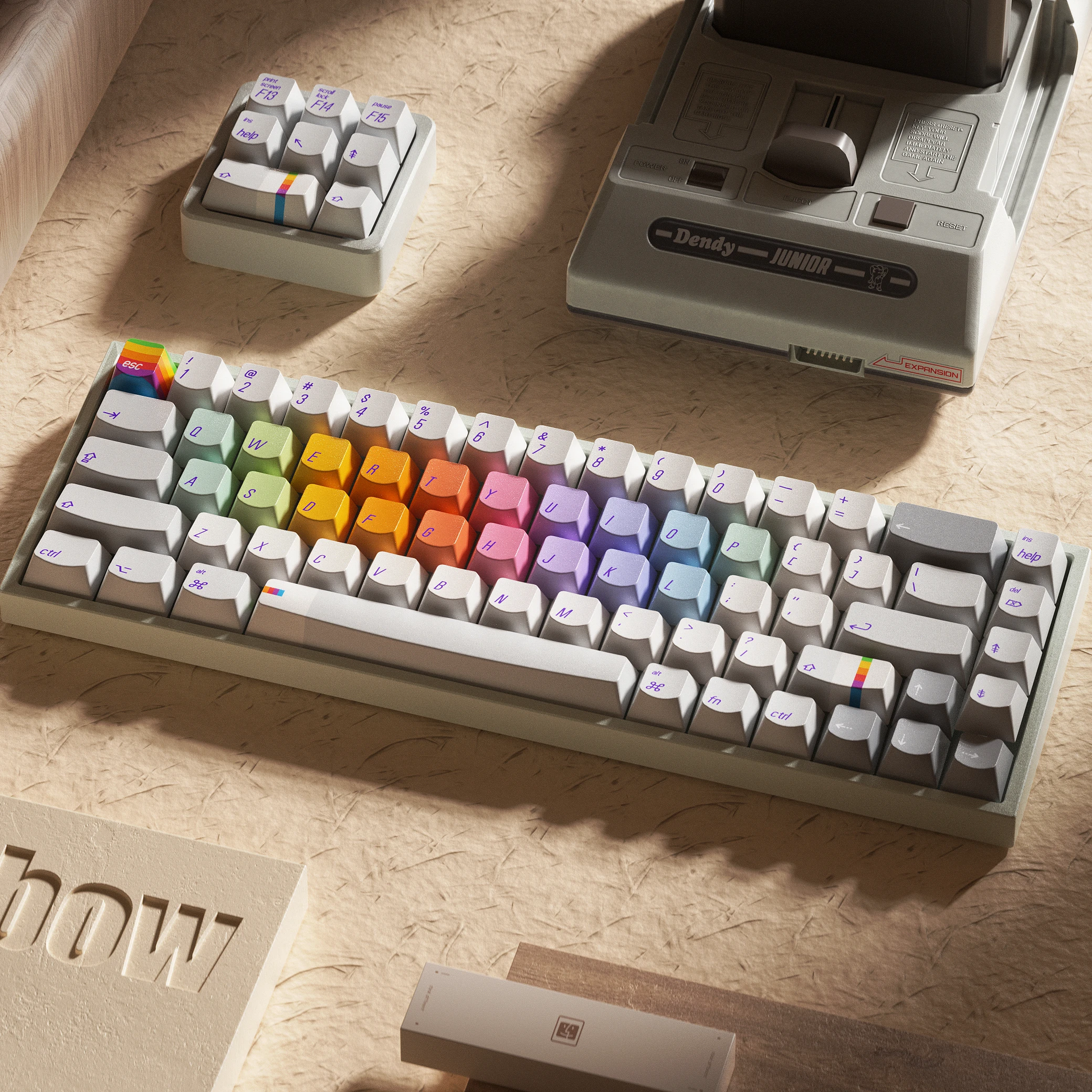 

Rainbow keycap smile height e-sports game cool table build keyboard opaque original factory