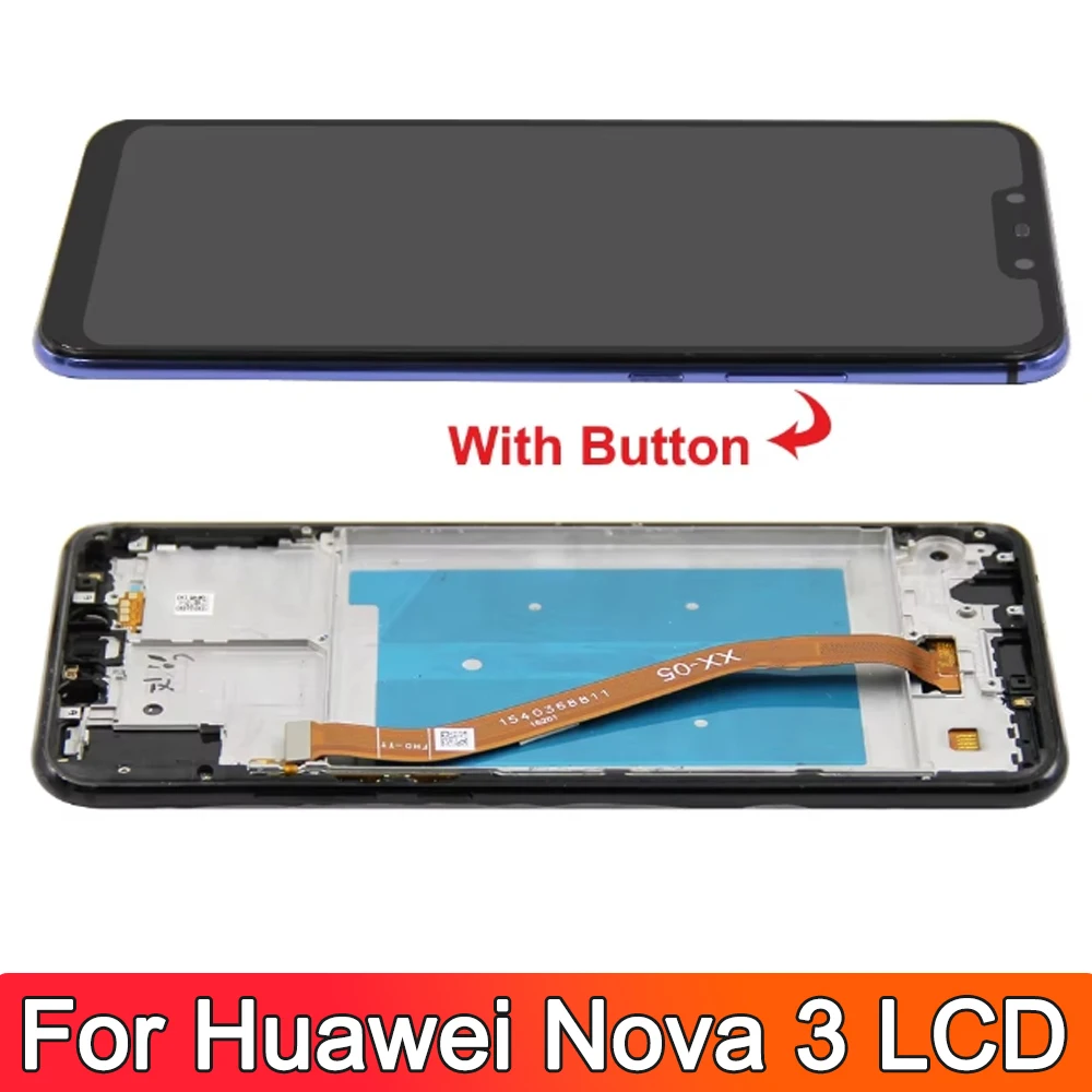 6.3\'\' Display Nova 3 LCD With Frame For Huawei Nova 3 PAR-LX1 PAR-LX9 LCD Display Touch Screen Digitizer Assembly Replacement