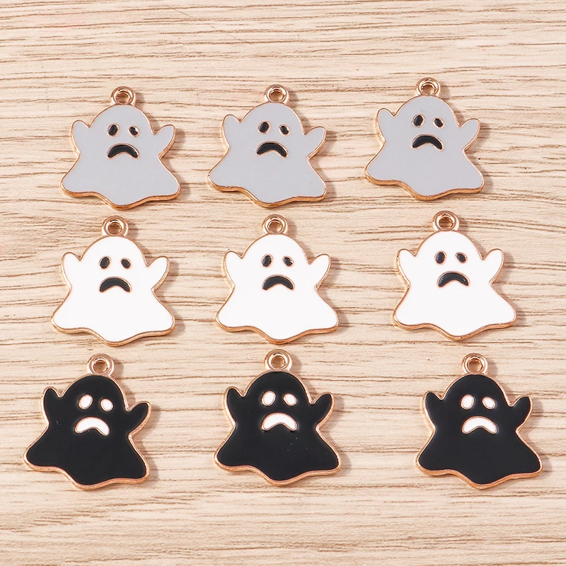 10pcs/lot Mix Cute Halloween Ghost Pumpkin Bat Charms for Jewelry Making DIY Drop Earrings Pendants Necklaces Crafts Accessories
