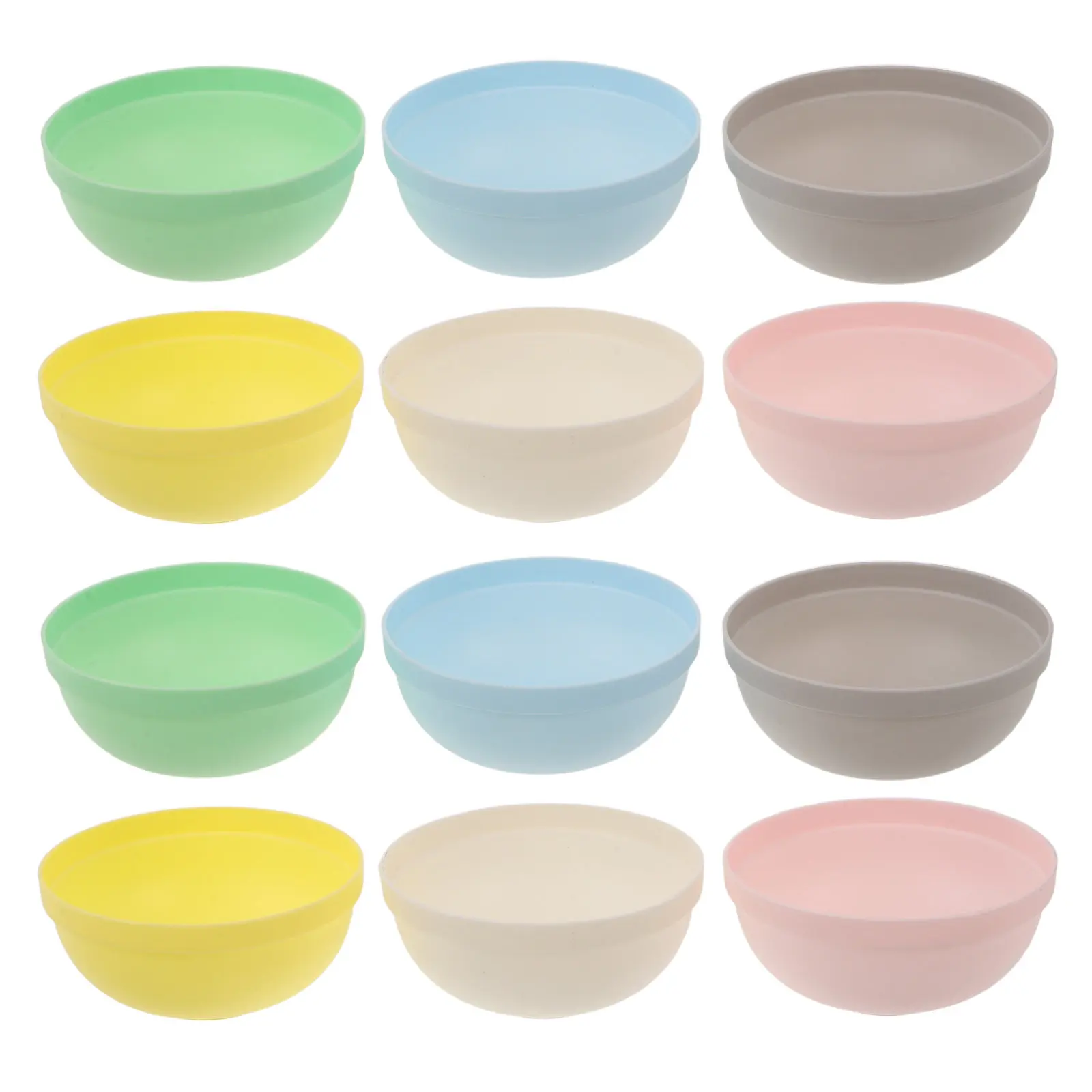 

12Pcs Colorful Plastic Baby Feeding Bowls for Toddlers Weaning Supplies Lightweight Ergonomic Snack Breakfast Dessert Salad