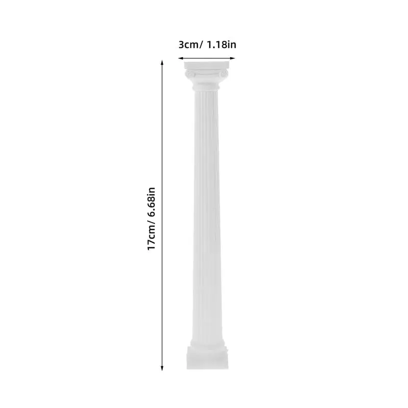 6 stks Kolom Romeinse Pijler Standbeeld Mini Kolom Foto Prop Zand Tafel Romeinse Pijler Decor Mini Griekse Plastic Foto Prop Standbeeld