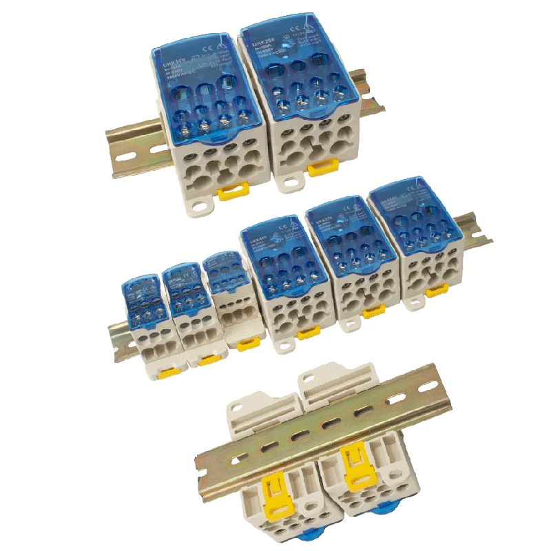 Distribution Box One In Several Out Power Universal Electric Wire Connector Din Rail Copper Wiring Terminal Block Junction Box