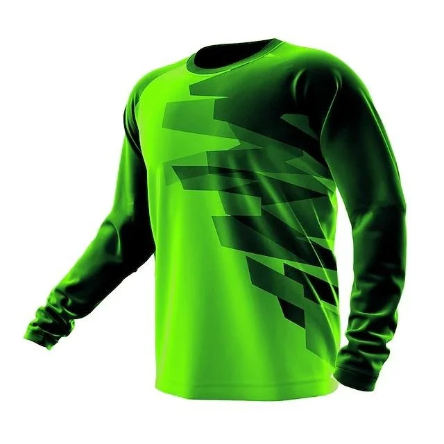 Men's 3D-Printed Motocross Long-Sleeve Jersey – Stylish, Comfortable, Quick-Drying, and Breathable MTB Riding Shirt