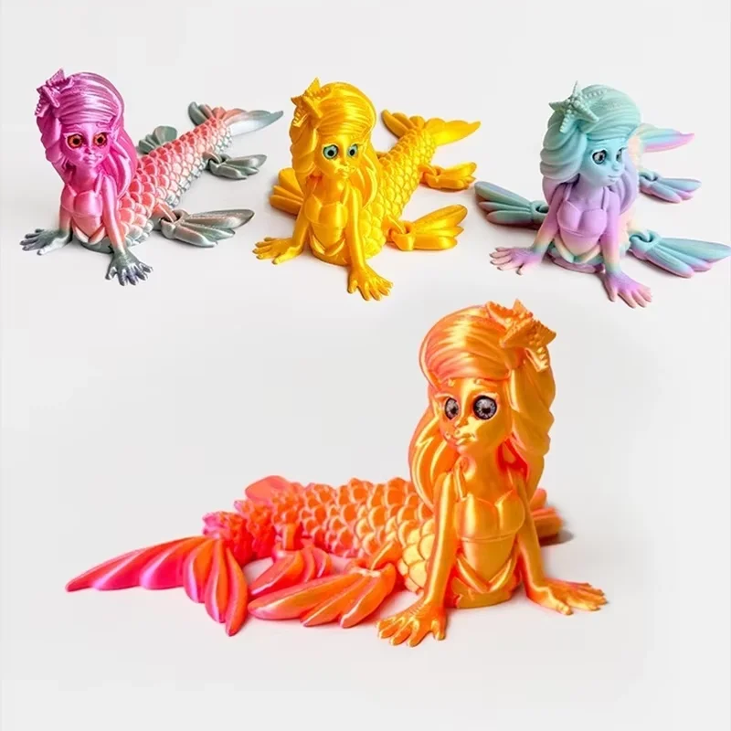 Mermaid 3D Printed Exquisite Figure Colorful Multi-Jointed Movable Girl Birthday Party High-quality Gift for Kids
