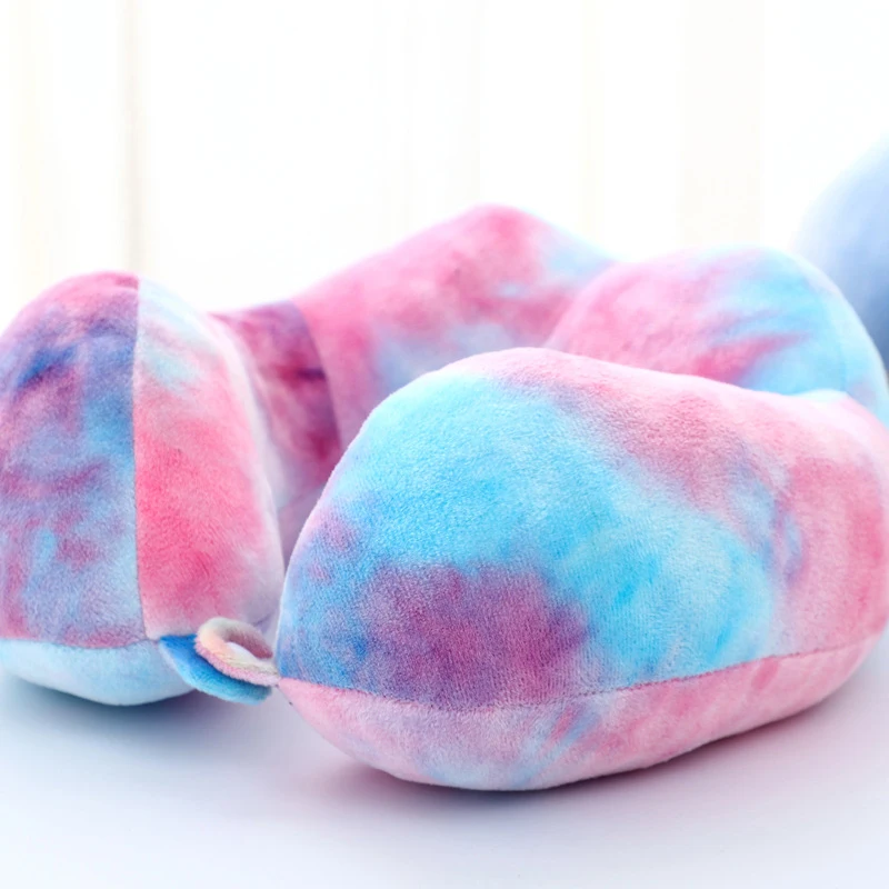 Cartoon Travel Car Neck Pillow Tie-dye Pillow Car Pillow New Neck Pillow Tie-dye U-shaped Pillow