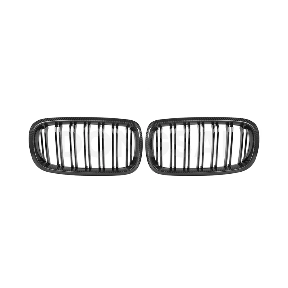 

2015+ for X5 X6 F15 F16 X5M F85 X6M F86 New Dry Carbon Fiber Double Slat Kidney Front Bumper Grill Mesh