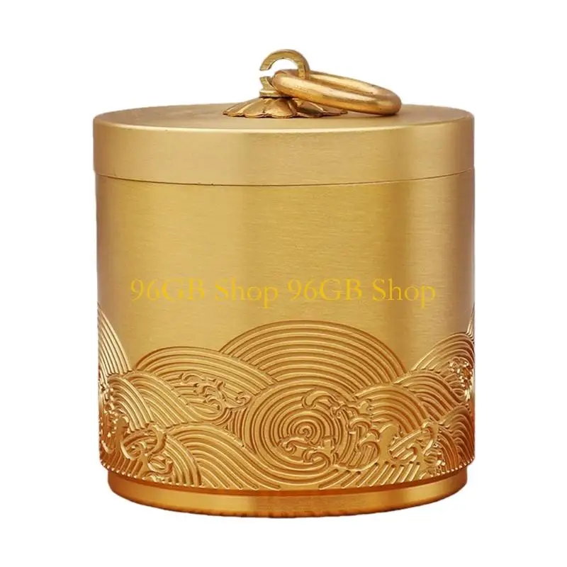 96GB Copper Automotive Ashtray Engraved Auspicious Cloud Pattern Cultural Art Removable