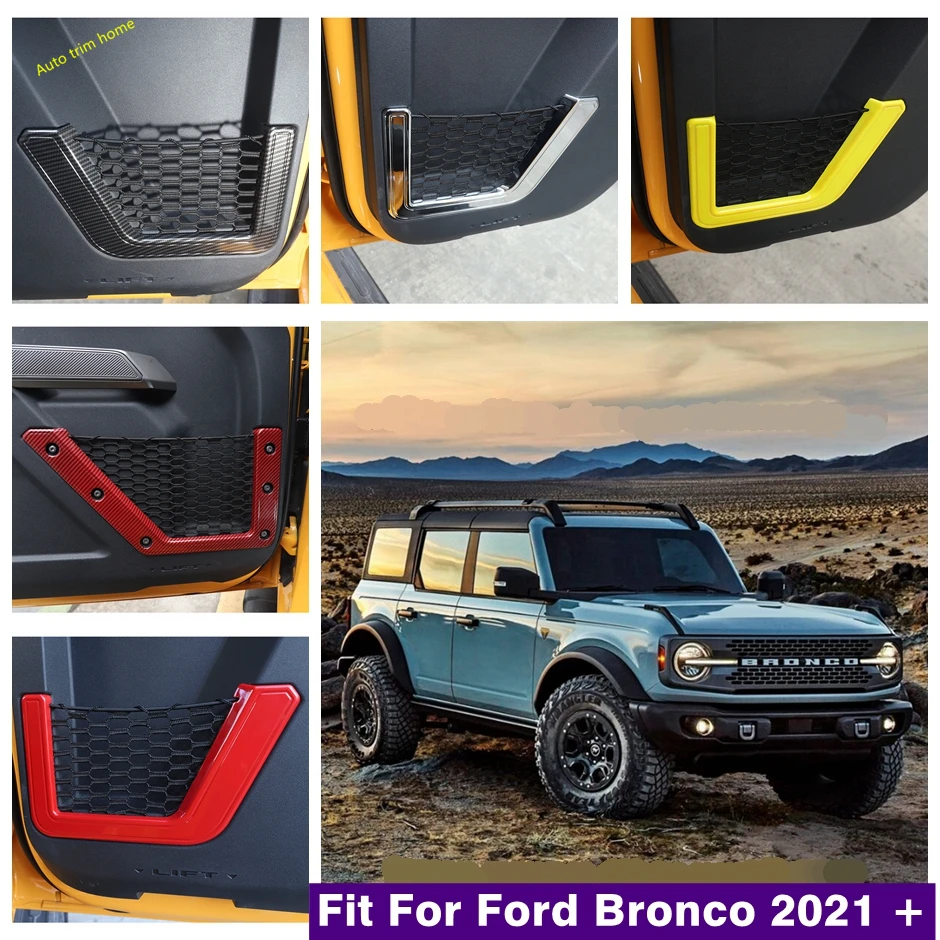 

Inner Door Storage Net Bag Decor Strips Decoration Frame Cover Trim Fit For Ford Bronco 2021 - 2024 Car Accessories