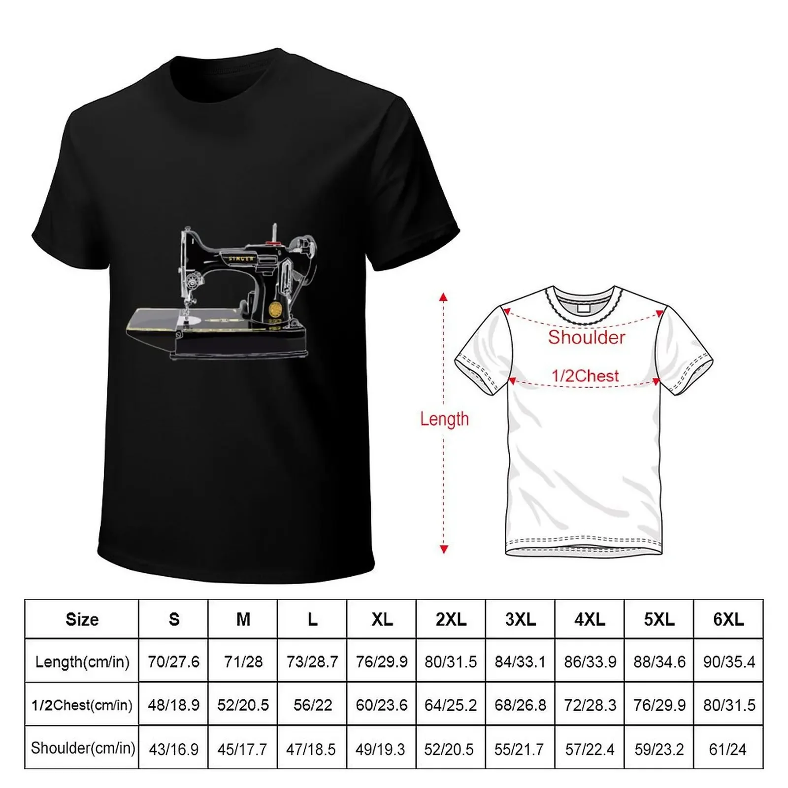 Singer Feather Weight Sewing Machine T-Shirt graphic tee shirt summer clothes funny t shirts men