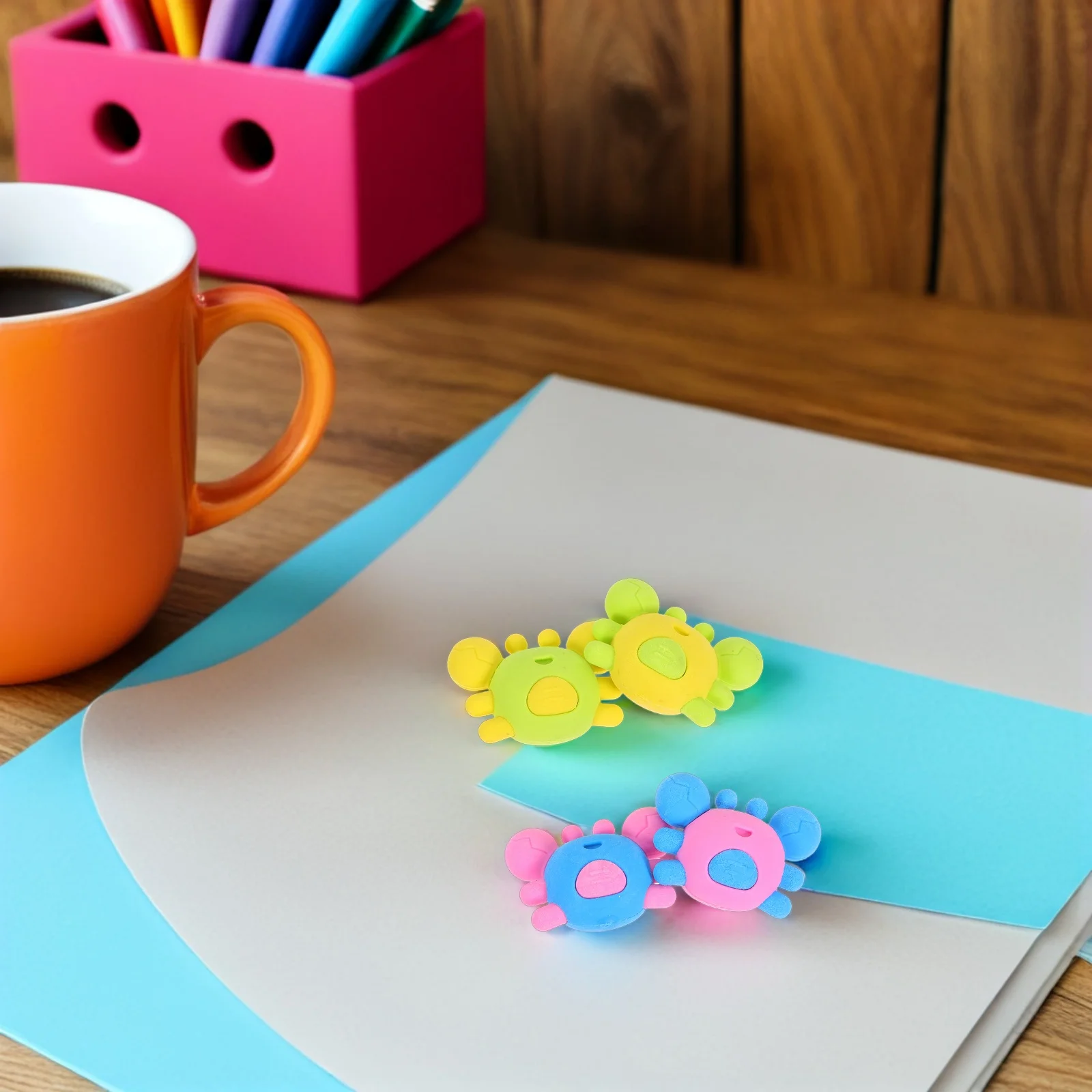 

20Pcs Learning Erasers Cartoon Crab Shape Mini Plastic Pencil Erasers Kids School Supplies Creative Student Gifts