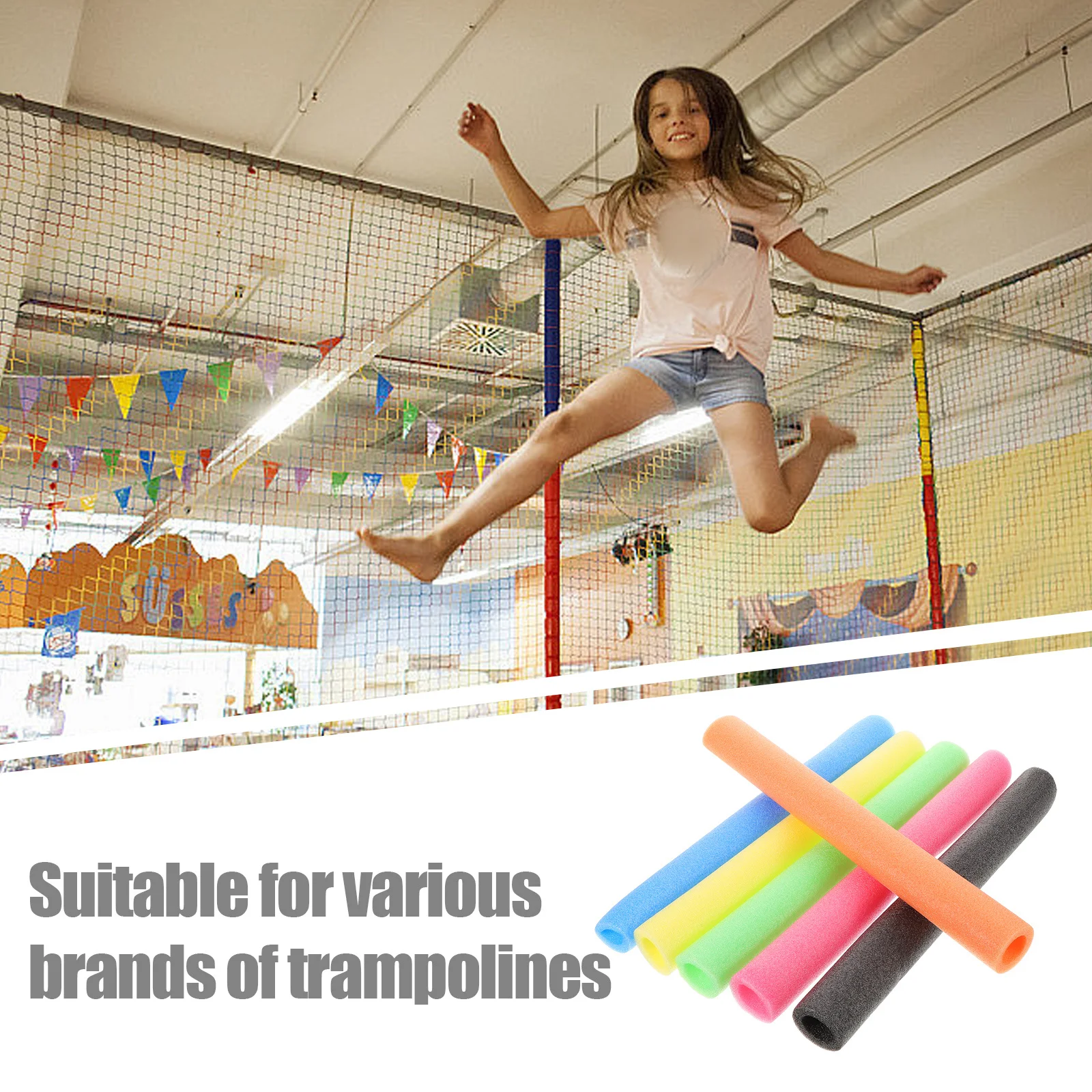 12 قطعة غطاء عمود الترامبولين الحشو المضادة للتصادم رغوة أنابيب سهلة التركيب متعددة الألوان المتاحة الترامبولين الحشو