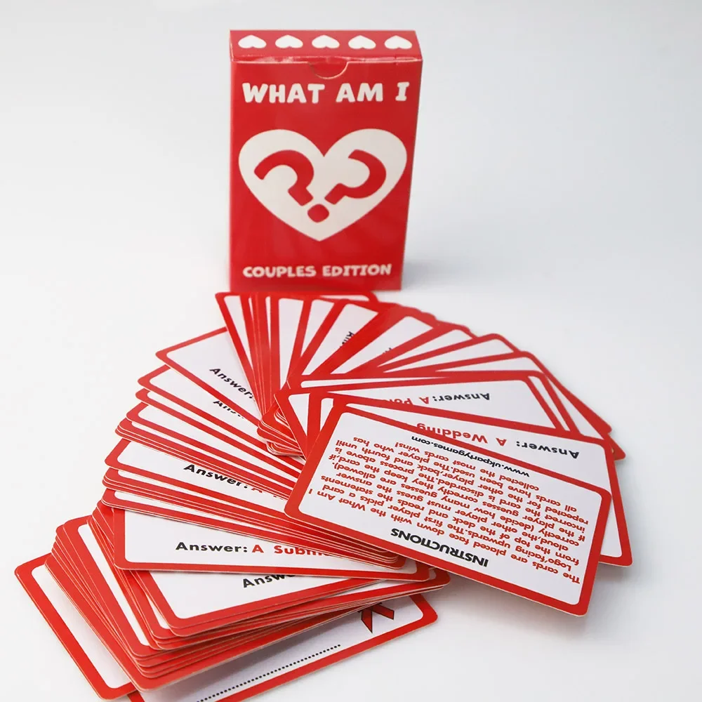 Couples Card Game What AM I 50 Cards Adult Night Party Drinking Game Love Edition Excited Board Truth Dare Card Game Supply