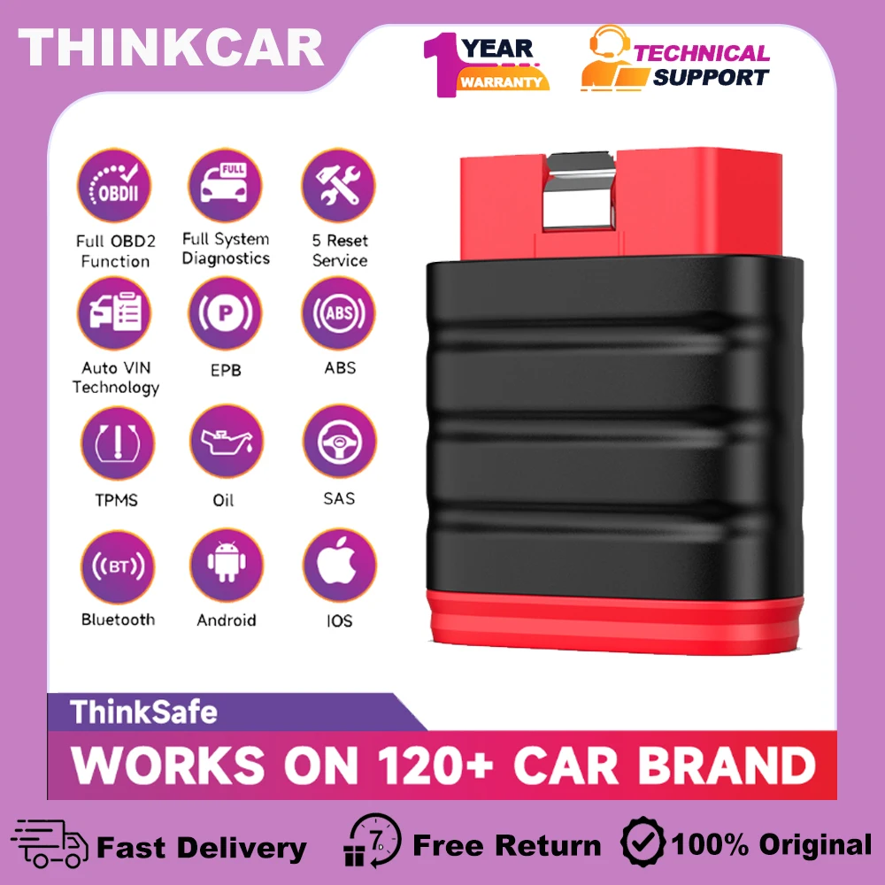 THINKCAR Thinksafe OBD2 Professional Car Scanner Diagnostic Tool Full System ABS EPB TPMS SAS Oil Reset OBDII Automotive Tester