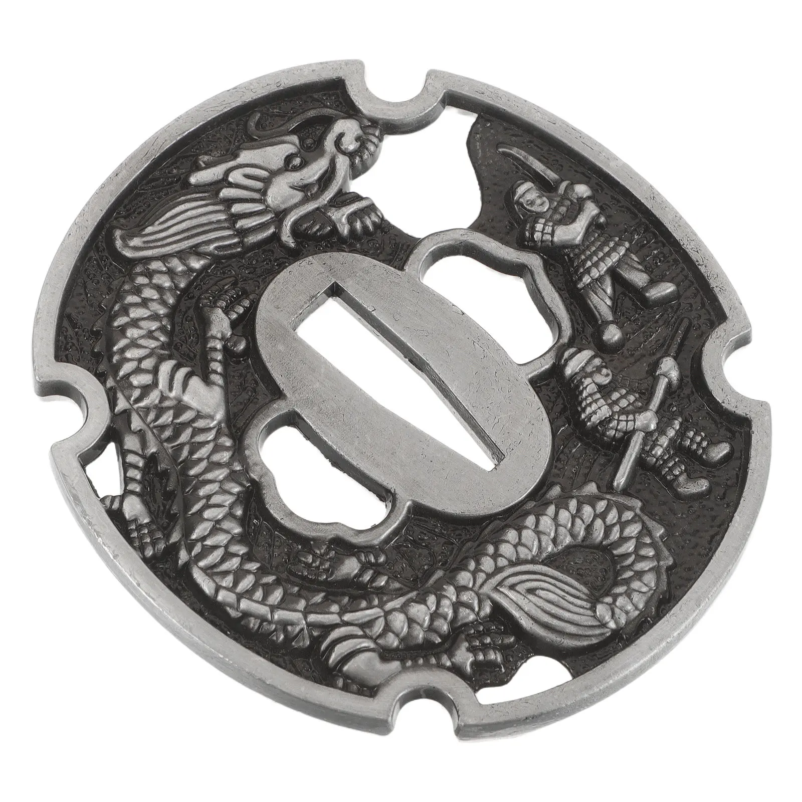 Japanese Tsuba 2.6x0.7cm Hole Style Guard Replacement Metal Handguard for Martial Arts Display Collection