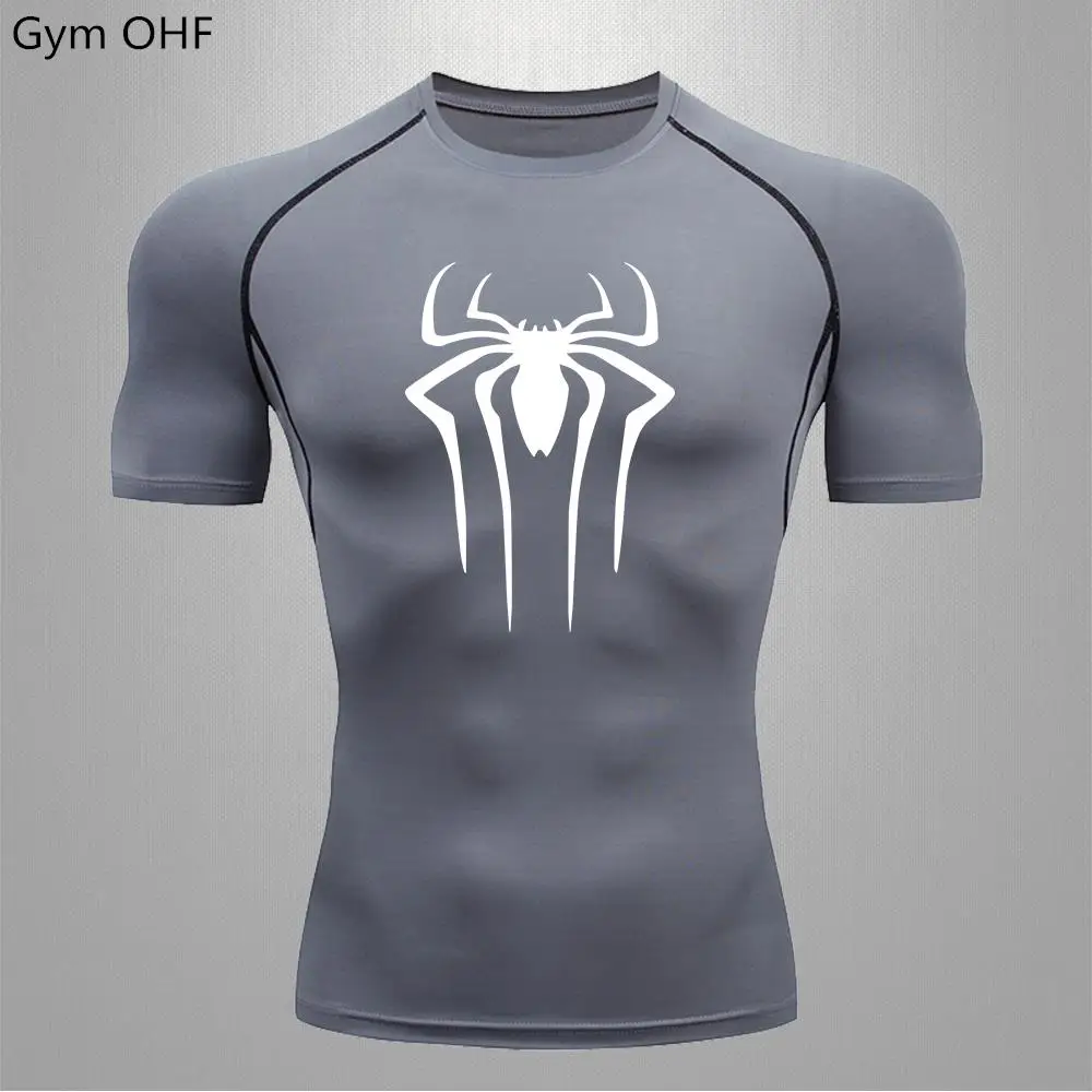 

Компрессионная футболка Spider для мужчин, рашгард для фитнеса, спортивная футболка для тренажерного зала, бега, активного отдыха, альпинизма и тренировок