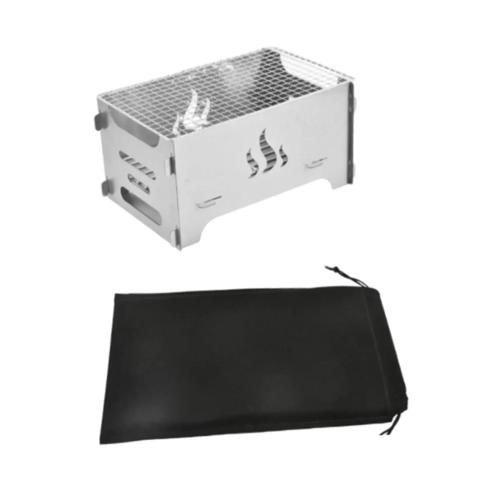 

Съемная печь-гриль для барбекю из нержавеющей стали, складная легкая многофункциональная походная печь для барбекю для вечеринки, кемпинга