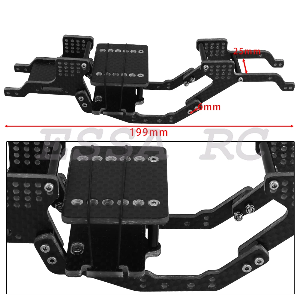 Carbon Fiber Chassis Assembled Kit Frame Girder or with Brass Skid Plate for 1/18 RC Crawler Redcat Ascent18 Upgrade Part