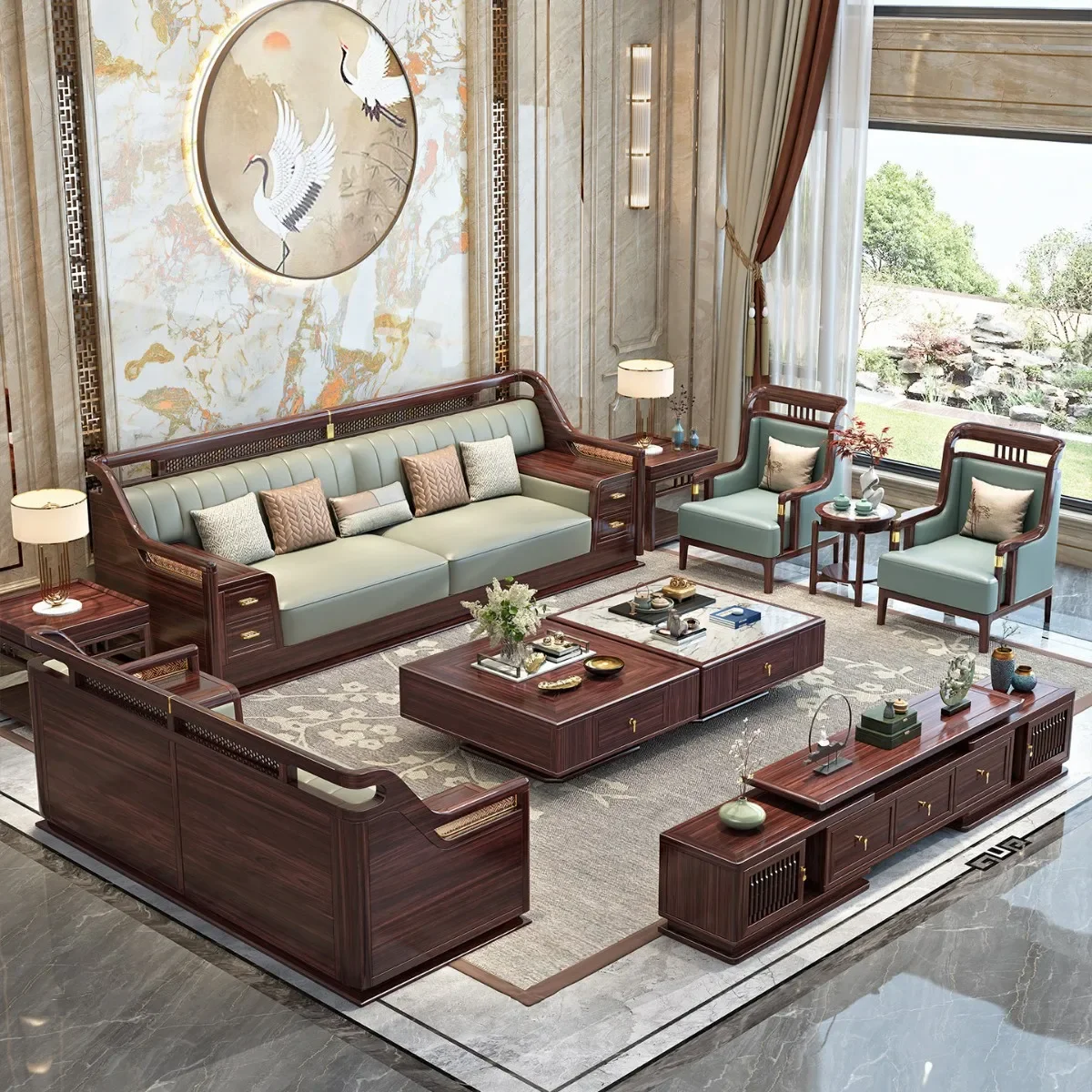 New Chinese-style ebony solid wood armchair palace chair single master chair three-piece set high-end sofa in guest