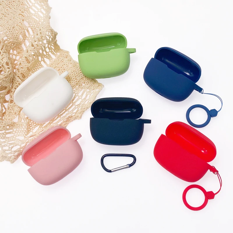 Voor Jbl Wave 200 Tws Oortelefoon Case Siliconen Draadloze Bluetooth Cover Voor Jbl Wave 200 Hoofdtelefoon Zakken Met Vinger Band