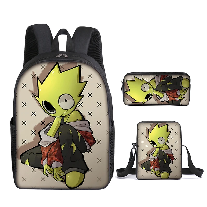 

3 Pcs Set Hot Sales Game Sprunki Messenger Bag ,Pencil Bag ,School Bag For Boy/Girls Children Best Gifts Cartoon School Backpack