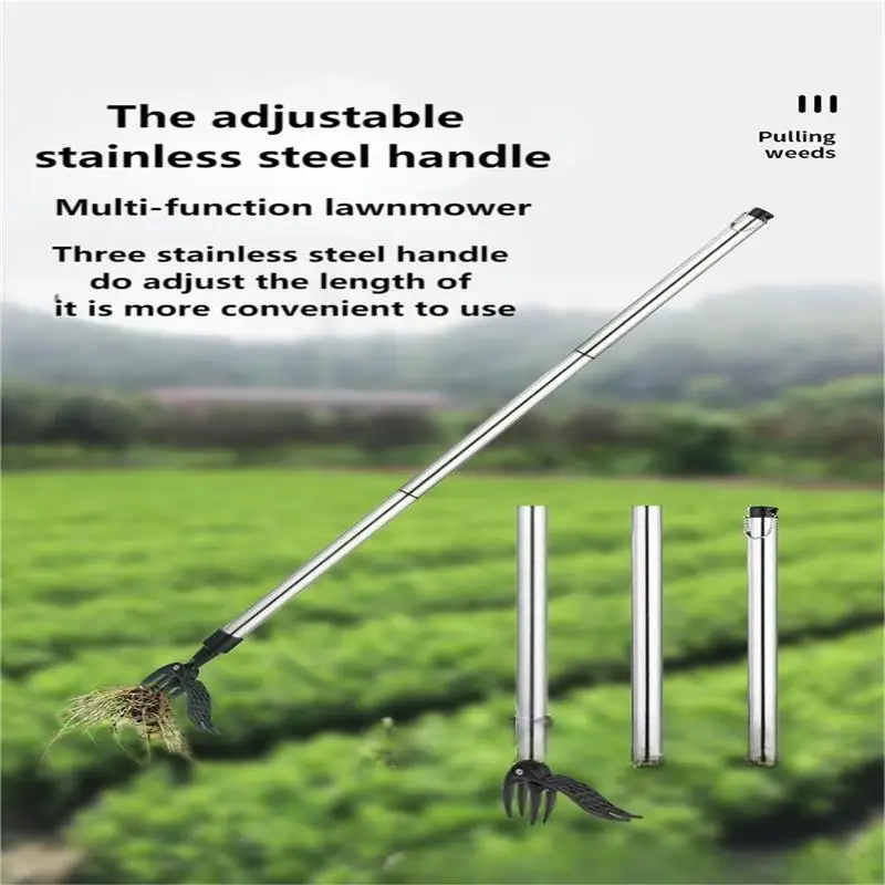 

Ручной съемник для свалки, металлический съемник для лопаток, съемник для сада, съемник корней газона с регулируемой ручкой из нержавеющей стали