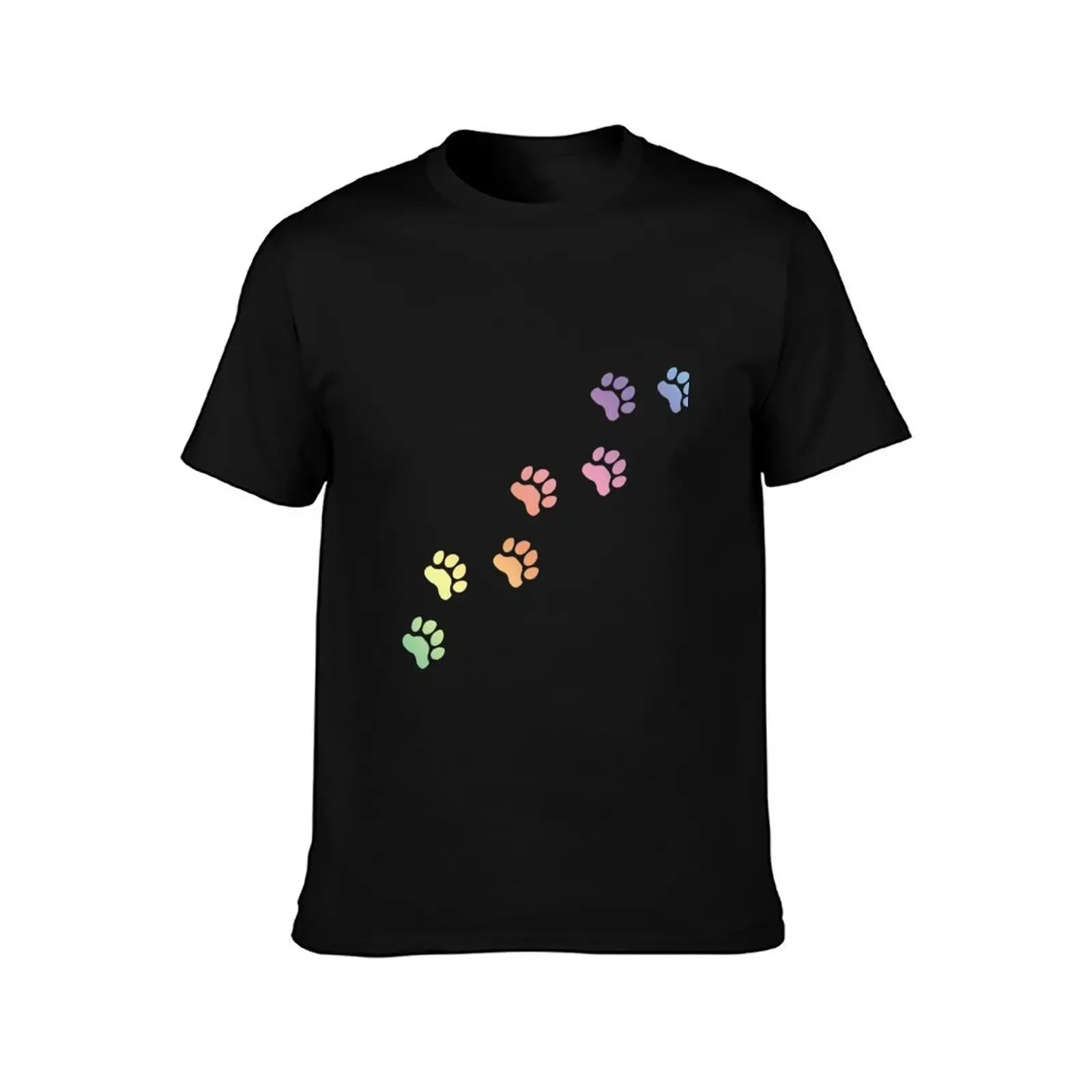 Rainbow Dog tracks, dog footprint, dog paw, dog, doggy, paw print, animal step, step, animal tracks, cute paw T-Shirt