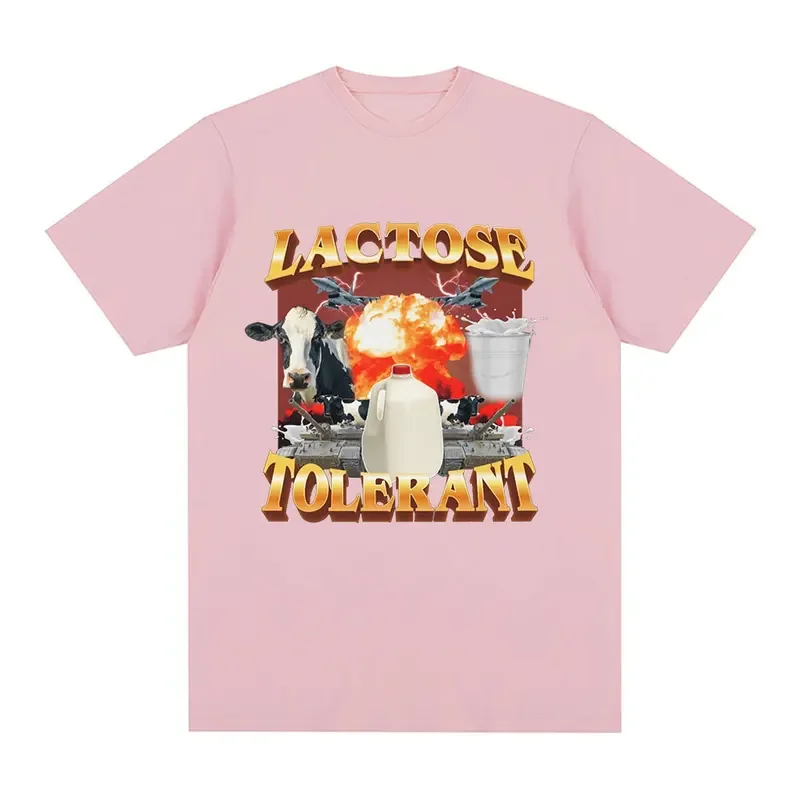 Lacquese tolerant graficzny nadruk T-shirt męski moda w stylu vintage t-shirty z krótkim rękawem 100% bawełna casual przytulne t-shirty oversize