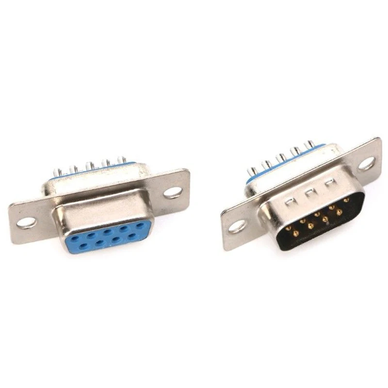 5 pares 10 Uds Db9 macho y hembra Rs232 conectores de clavija de puerto serie de soldadura de cable de 9 pines