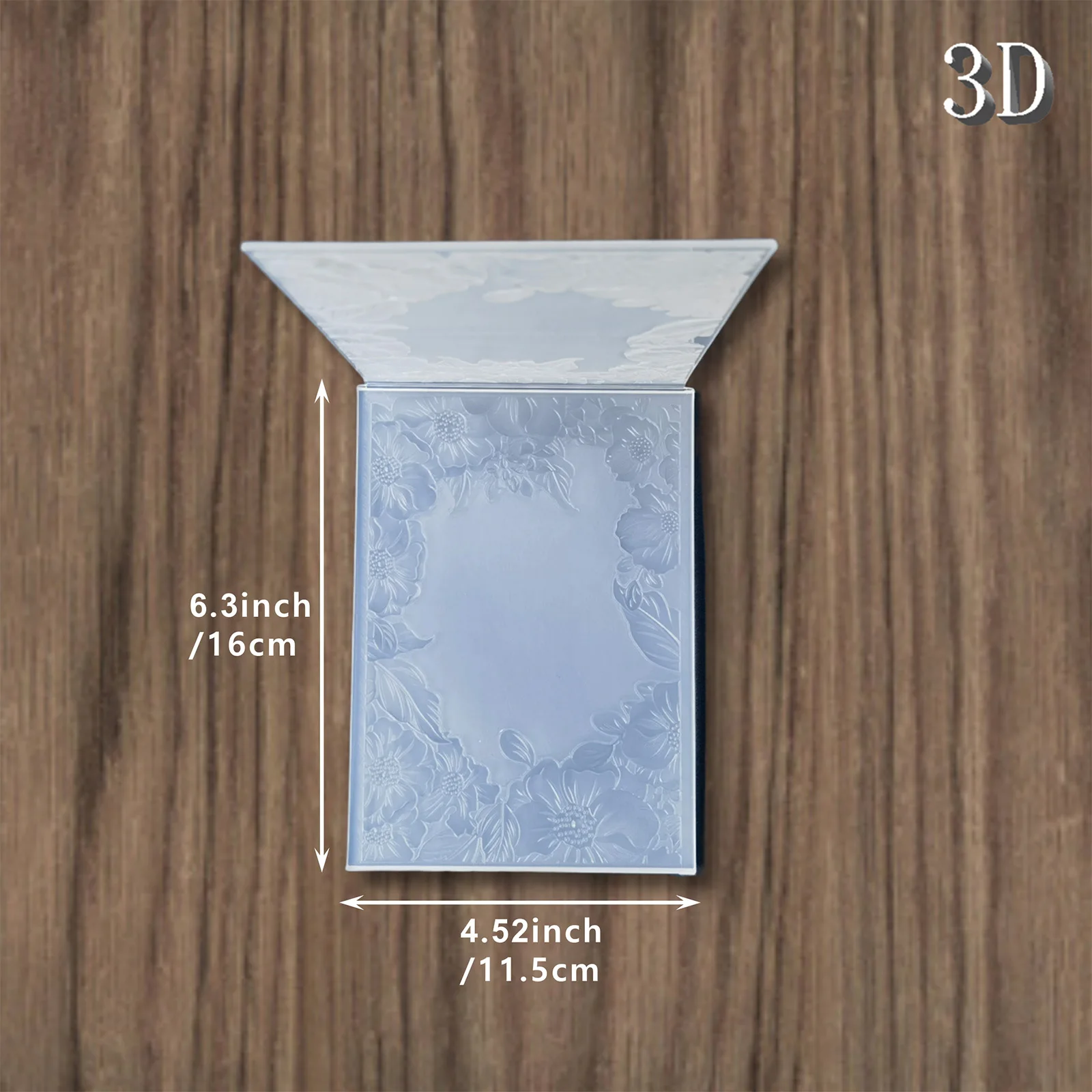 Picture 4: 3D Embossed Folder - Flower Frame White Design Ideal for DIY Card Making and Scrapbook Making, Durable Plastic, Easy to Use to C