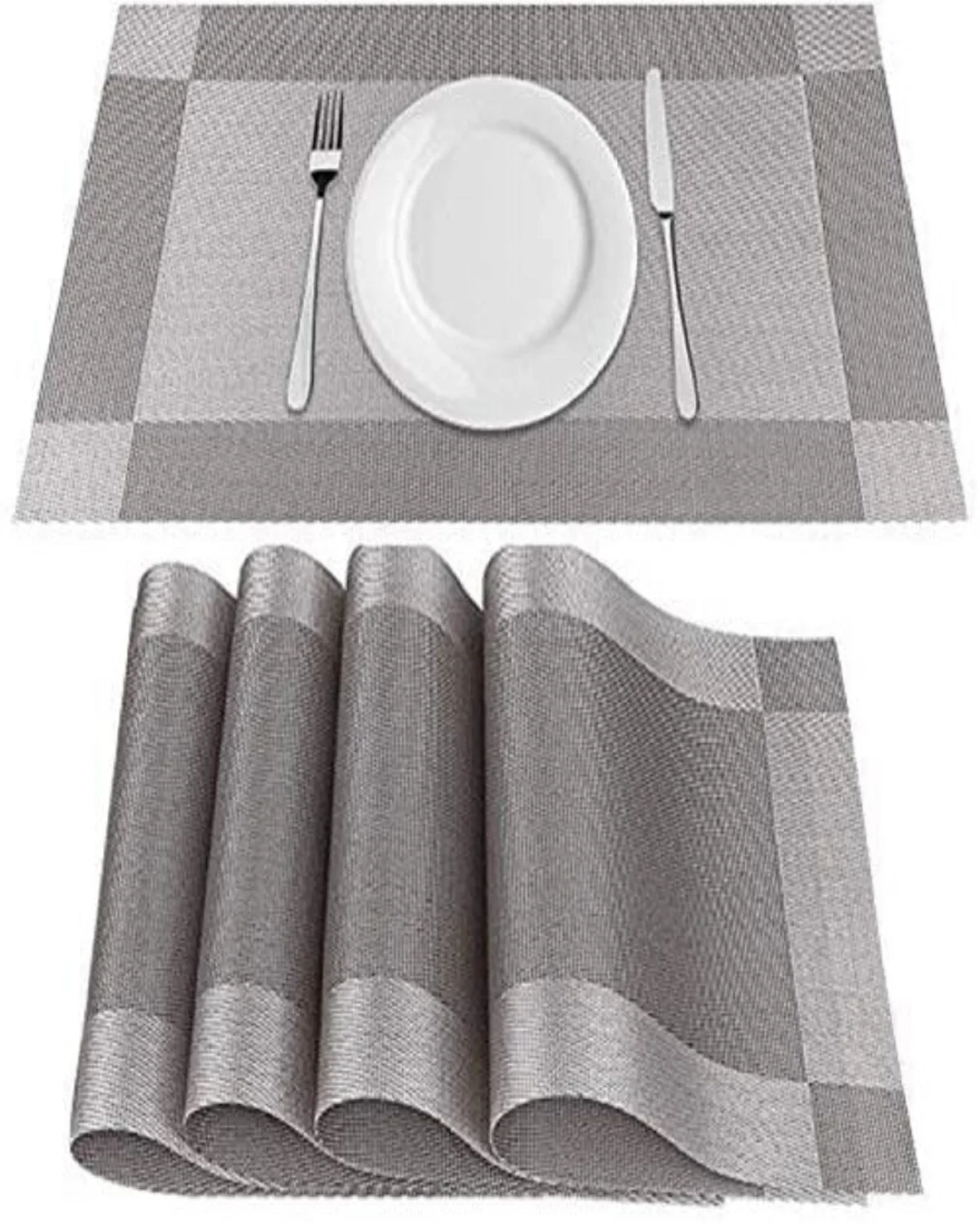 Set of 4 Heat-Resistant Dinning Table Mats Washable Place mats Gray Place mats NEW Non-Slip Heat Insulation Dining Table