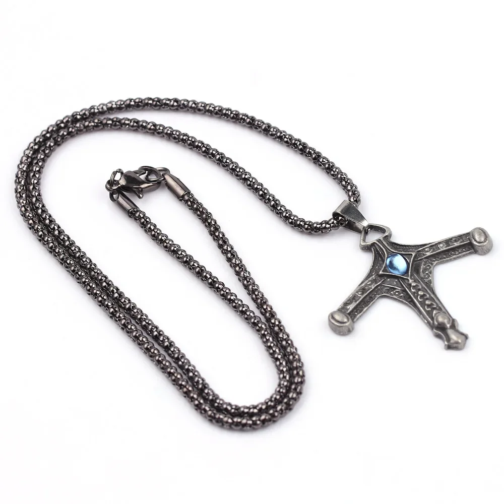 Game Bloodborne Jewelry Necklace Vintage Cross Necklace Pendants for Men Amulet Necklace Masculino Collar