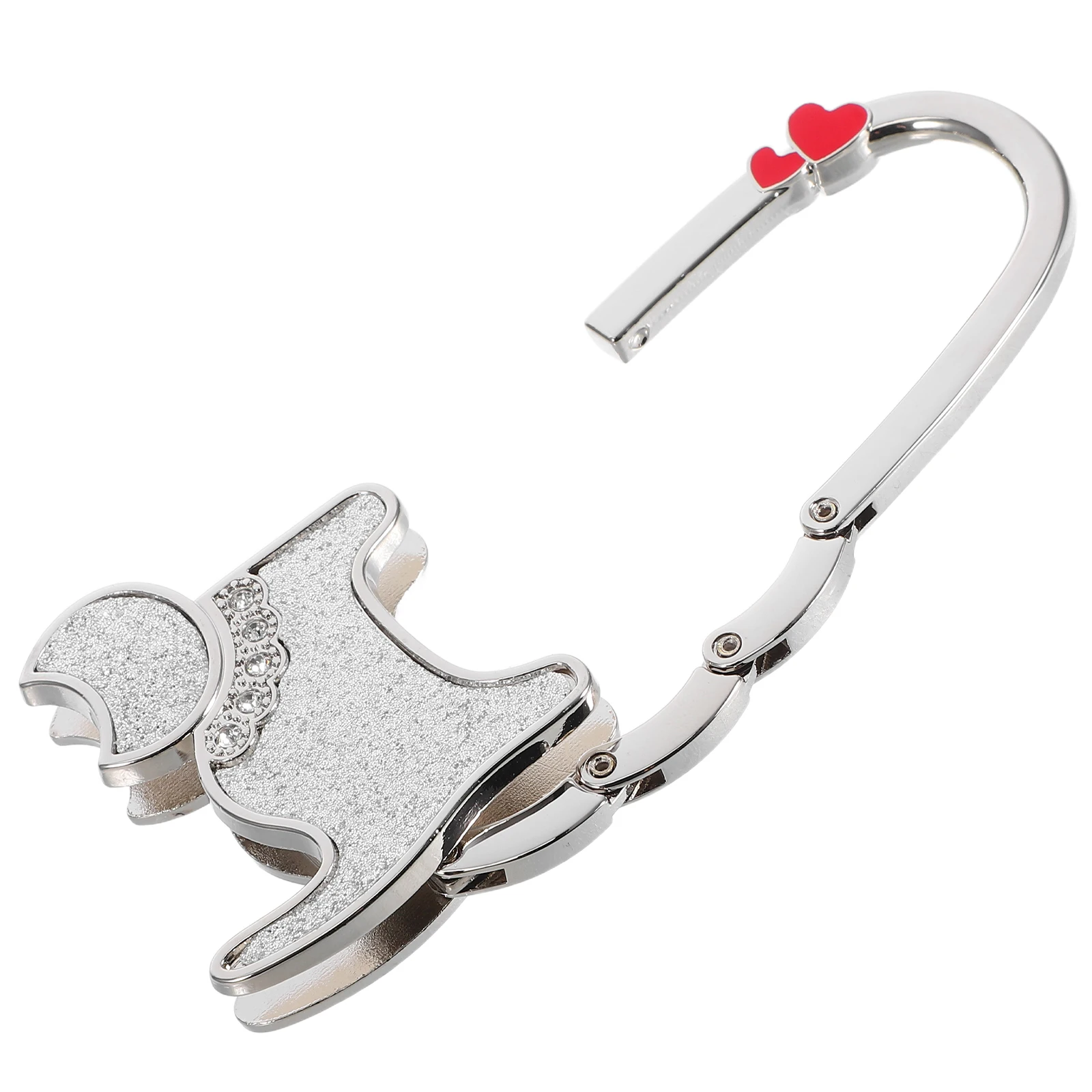 

Cat Hook Folding Handbag for Table Desk Foldable Silver Hanger Purse Holder Miss