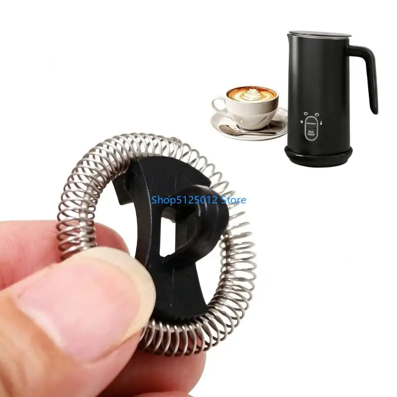 G8TC Replacement Part for Electric Milk Frother, 2 Pack Spring Coil with Black Frame, Spare Stirrer Heads for Home Milk Frothing
