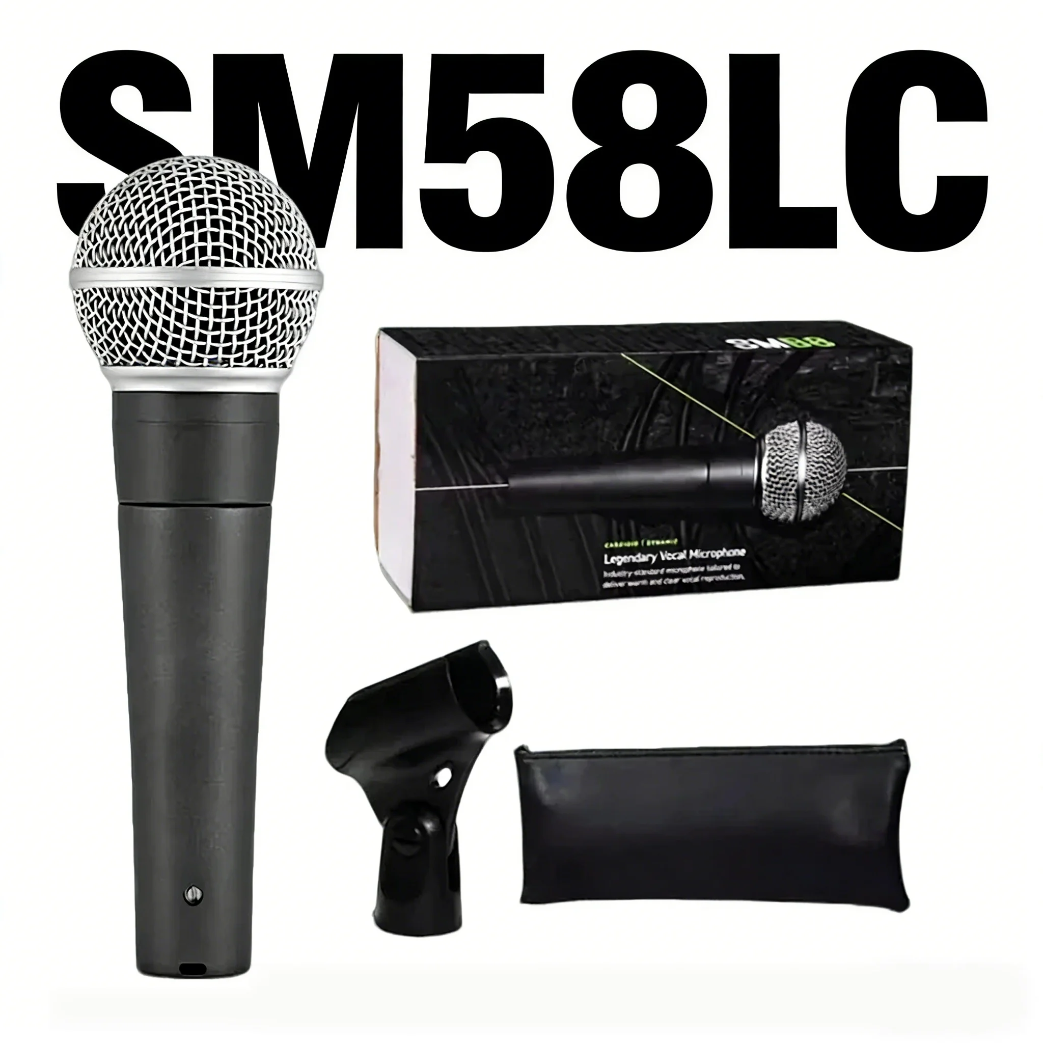Micrófono Vocal Dinámico con Cable SM58LC SM58S Profesional para Karaoke, Canto en Vivo, Actuaciones, Grabación en Estudio