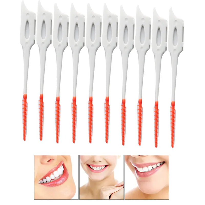 Juego de cepillos interdentales de silicona, cepillo de limpieza Dental supersuave, limpiador de dientes, hilo Dental, herramientas para el cuidado bucal, 100 unids/set