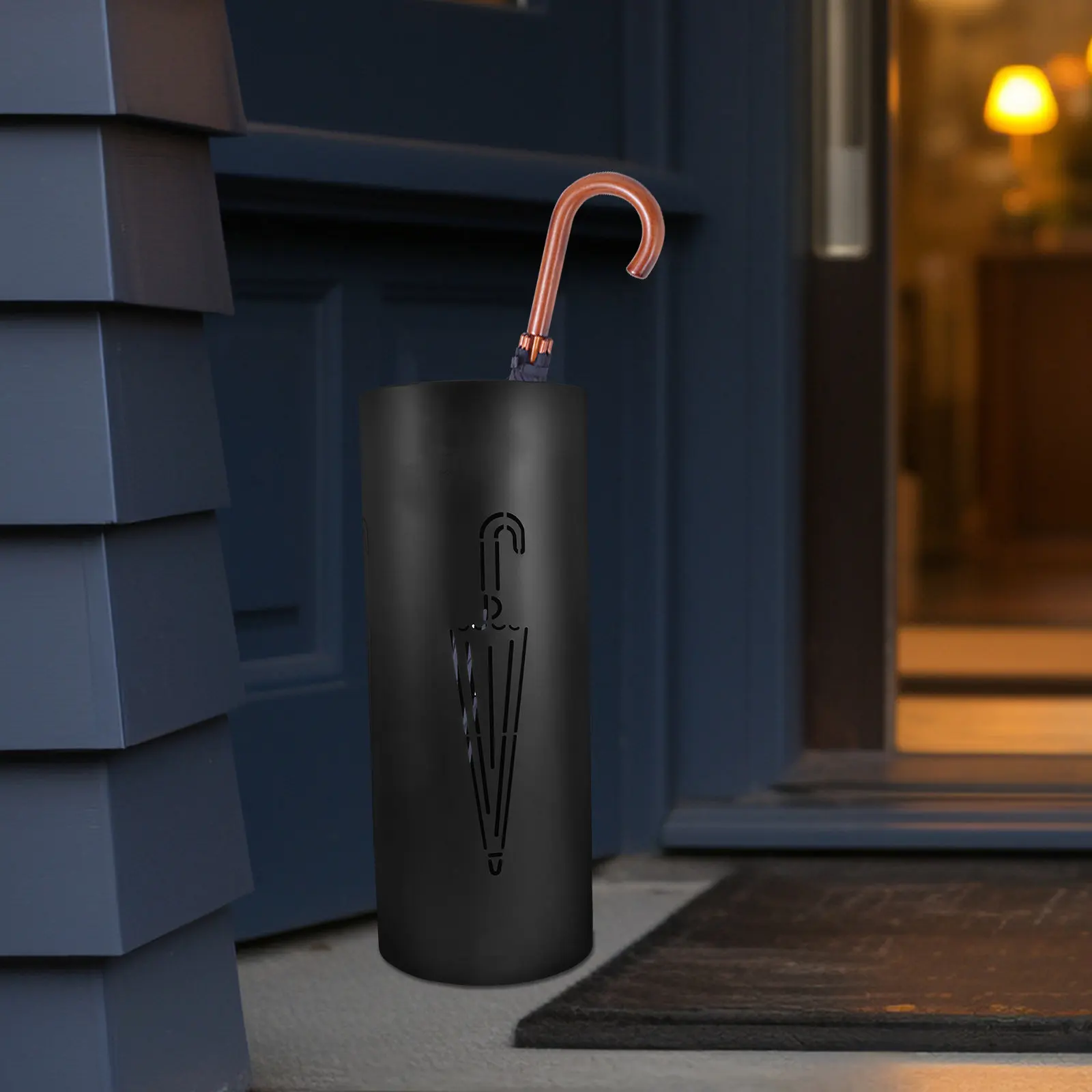 

Круглая железная подставка для зонтов с поддоном для сбора воды, многофункциональная, для прихожей, для хранения тростей и журналов