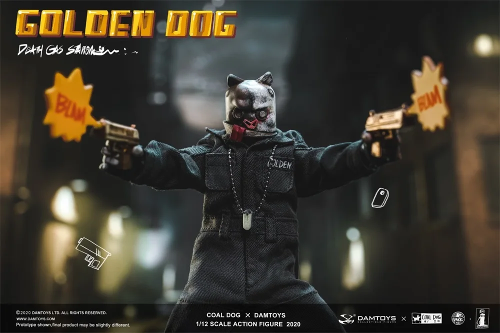 1/12 DAMTOYS x COALDOG PES022 Death Gas Station Golden Dog Pet Moveable Action Figure Gift For Fans Collect DIY