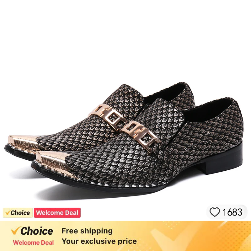 

Men shoes Business Dress Shoes Trend Fashion Men Loafers Breathable Male Shoe Metal Toe Large Size Zapatillas Hombre