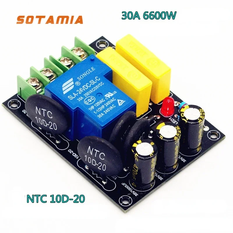 SOTAMIA 30A 6600W Class A Home Amplifier Audio Power Delay Soft Start Power Soft Start Board Protection Board Home Theater