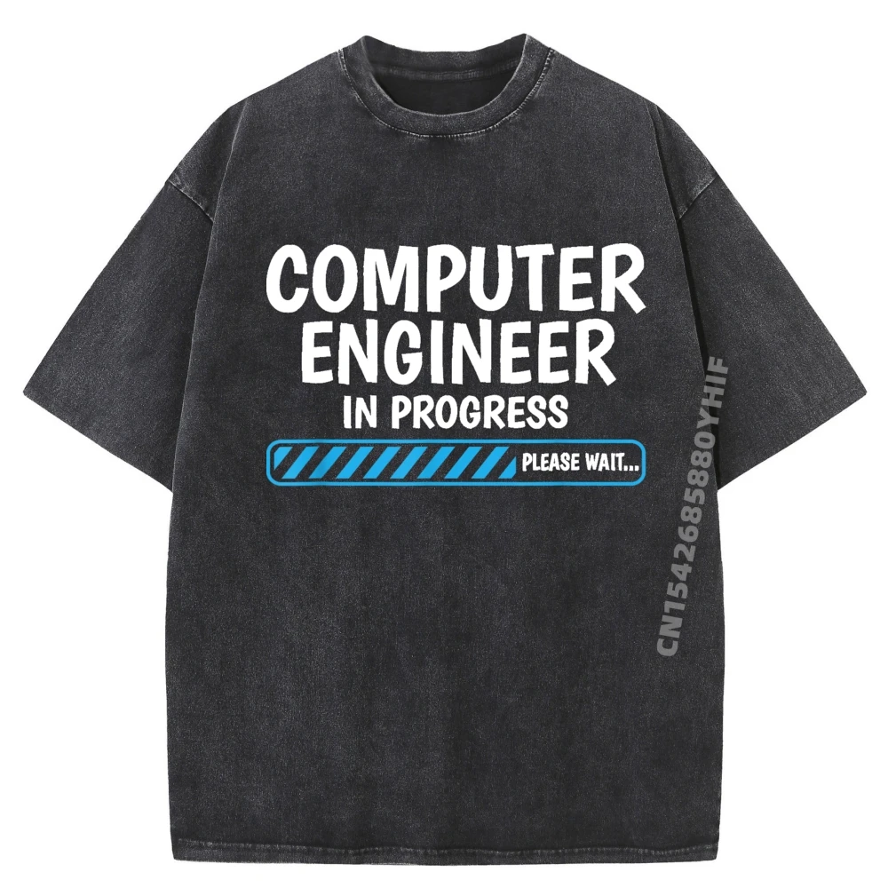 

Computer Engineer In Progress Future Computer Engineer New Washed T Shirt Graphic Shirts Adult Luxury T-Shirt