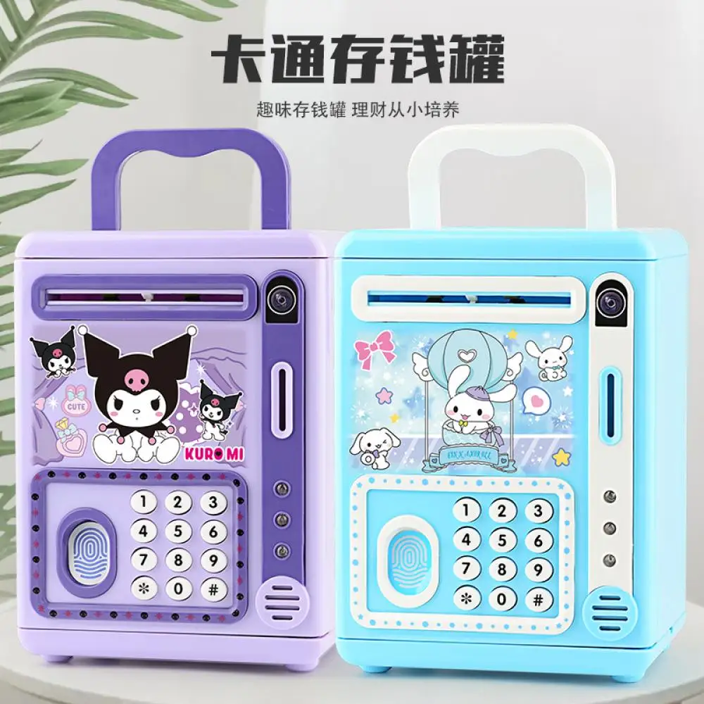 Sanrio Kawaii музыкальная автоматическая копилка на колесиках Kuromi Melody Cinnamoroll монета банка с паролем игрушка для детей для подарков