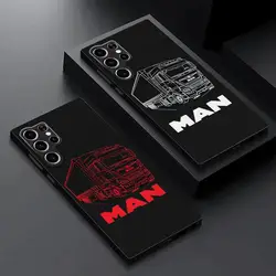 Classic man truck logo Phone Case For Samsung Galaxy S25 S24 S23 S22 S21 S20 Plus Ultra Note20 Soft Black