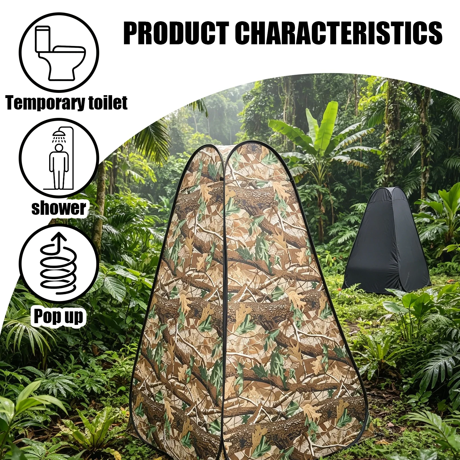 1 Person Portable Pop Up Shower Tent, Privacy Changing Shelter, Foldable Outdoor Tent for Camping Hiking