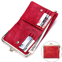 Womens Credit Card Holder Wallet Small Rfid Ladies Compact Pu Leather Vintage ID Business Card Coin Purse with Zipper and Lock