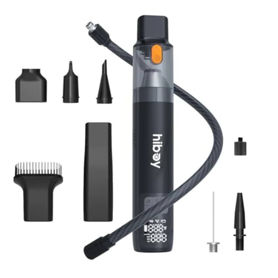 

Car Vacuum Cordless and Tire Inflator Portable Air Compressor 2 in 1 2X Faster Inflation 150PSI Cordless Air Pump with 12000Pa